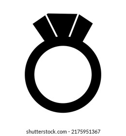 Diamantring-Symbol. Ein wertvolles Stück Schmuck. Vektorgrafik. Design for Valentins Day, 8. März, Geburtstag, Hochzeit 