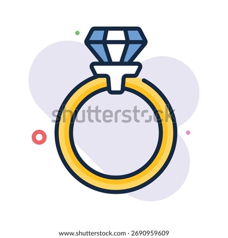 Diamond ring icon representing fashion jewelry, luxury, and ecommerce shopping