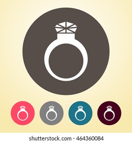 Diamond Ring Icon in round shape.