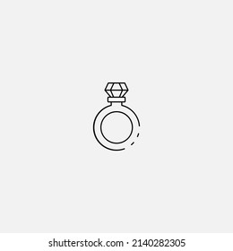 Vector de signo de icono de anillo de diamante,Símbolo, ilustración de logotipo para web y móvil