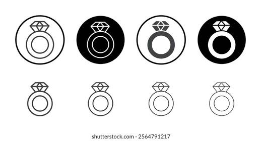 Diamond ring icon simple vector symbol