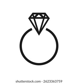 Diamond ring icon. Stock Illustration