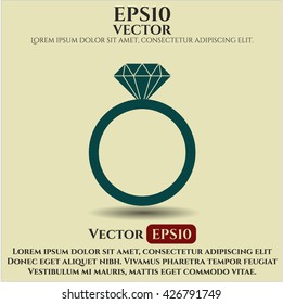 Icono o símbolo del anillo de diamantes