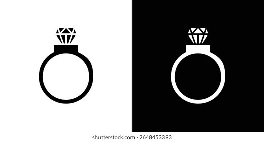 Diamond ring icon symbol collection. Flat vector stock illustration.