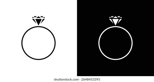 Coleção de símbolos de ícone de anel de diamante. Ilustração de stock de vetor plano.