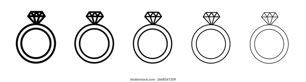 Diamond ring icon Symbol concept for web design.simple line vector icon. logo illustration.