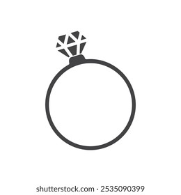 Diamond ring icon Symbol mark in filled style