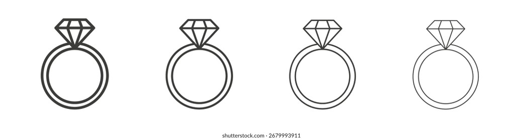 Diamond ring icon symbol. Vector isolated illustration.