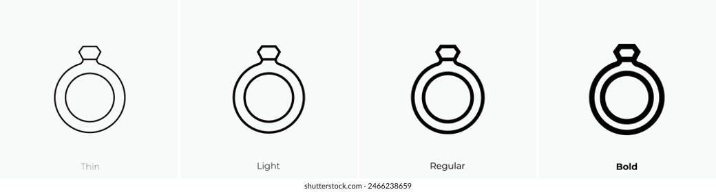 diamond ring icon. Thin, Light Regular And Bold style design isolated on white background