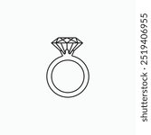 Diamond ring icon thin line simple icon