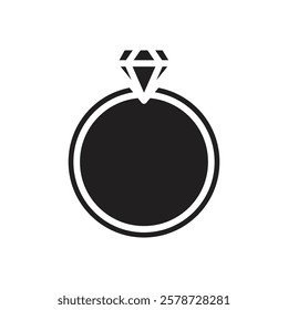 Diamond ring icon Thin line art collection