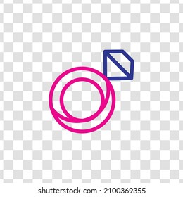 Symbol für den Diamantring. Transparentring-Icon-Illustration