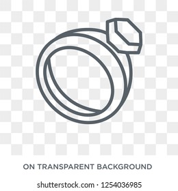 Diamond ring icon. Trendy flat vector Diamond ring icon on transparent background from Luxury collection. High quality filled Diamond ring symbol use for web and mobile