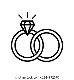 Diamond ring icon vector