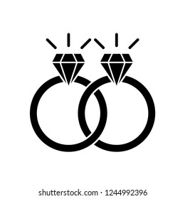 Diamond ring icon vector