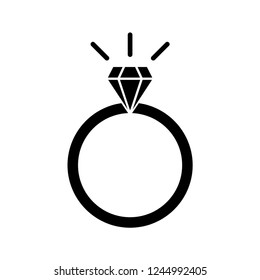 Diamond ring icon vector