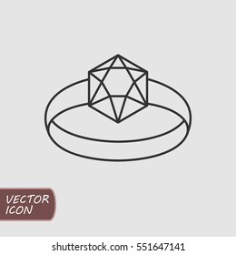 Diamond ring Icon Vector