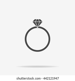 Diamond ring icon. Vector concept illustration for design.
