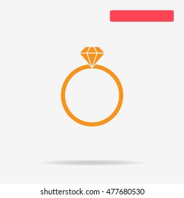 Diamond ring icon. Vector concept illustration for design.