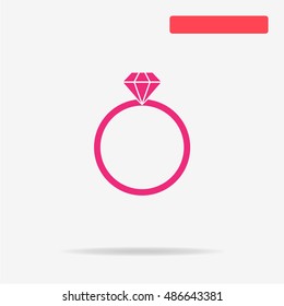 Diamond Ring Icon Vector Concept Illustration Stock Vector (Royalty ...