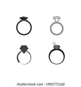 Diamond Ring icon vector design template illustration