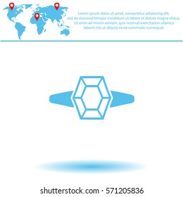 Diamond ring  icon. Vector design.