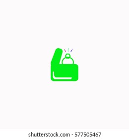 Diamond ring  icon Vector design. Colored illustration.