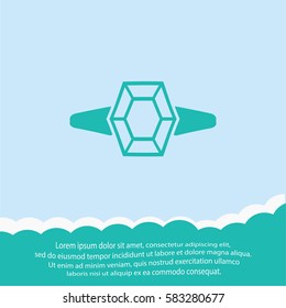 Diamond ring  icon. Vector design.