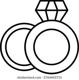 Diamond Ring Icon Vector Element line icon design vector icons