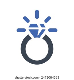 Diamond ring Icon, Vector Graphics