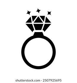 Diamond Ring Icon, Vector Graphics