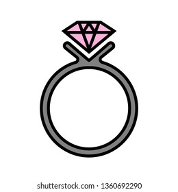 diamond ring icon. vector illustration on white background