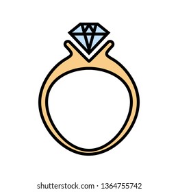 diamond ring icon. vector illustration on white background