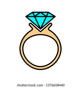 diamond ring icon. vector illustration on white background