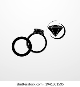 Vector de icono del anillo de diamante. vector de ilustración