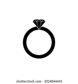 diamond ring icon, diamond vector, ring illustration