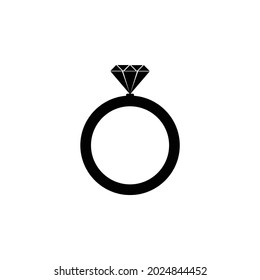 diamond ring icon, diamond vector, ring illustration