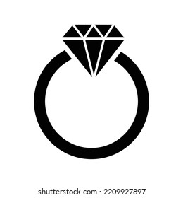 diamond ring icon vector illustration on white background