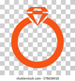 Diamond Ring icon. Vector illustration style is flat iconic symbol, orange color, transparent background. Designed for web and software interfaces.