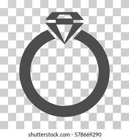 Diamond Ring icon. Vector illustration style is flat iconic symbol, gray color, transparent background. Designed for web and software interfaces.