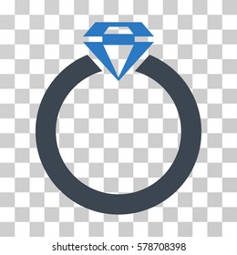 Diamond Ring icon. Vector illustration style is flat iconic bicolor symbol, smooth blue colors, transparent background. Designed for web and software interfaces.