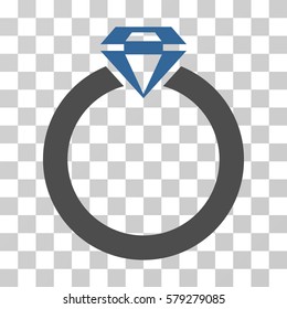 Diamond Ring icon. Vector illustration style is flat iconic bicolor symbol, cobalt and gray colors, transparent background. Designed for web and software interfaces.