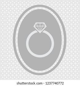 Diamond ring Icon Vector. Simple flat symbol. Perfect Black pictogram illustration on white background.