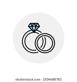 Diamond Ring icon vector stock illustration