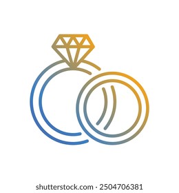 Diamond Ring icon vector stock illustration