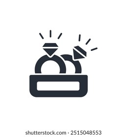 Diamond ring icon. vector.Editable stroke.linear style sign for use web design,logo.Symbol illustration.