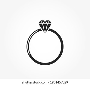 diamond ring icon. wedding and engaged, romantic and valentines day symbol. isolated vector image