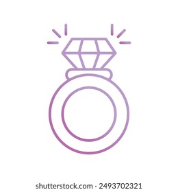 diamond ring icon with white background vector stock illustration