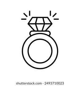 diamond ring icon with white background vector stock illustration