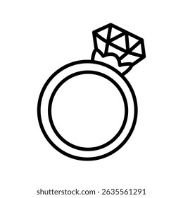  diamond ring icon white on background